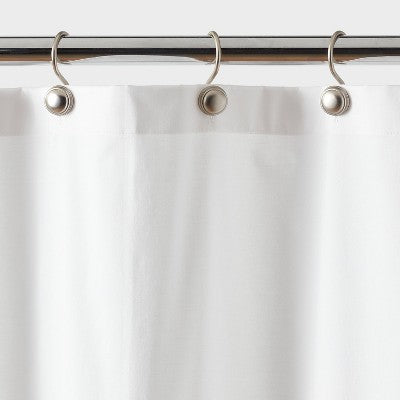 Luxe Cream and Black Border Stitch Shower Curtain - Threshold