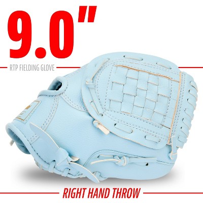 Franklin Sports 9" T Ball Glove with Ball Right Handed Thrower - Carolina Blue