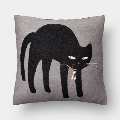 Black Cat Square Throw Pillow- Hyde and EEK! Boutique: Halloween
