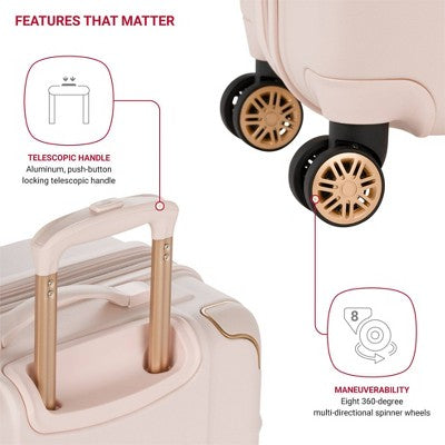 SWISSGEAR Cascade II Medium Checked Spinner Wheels Suitcase 8 Wheel 33 lb Capacity - Rose (LOCAL PICKUP ONLY)