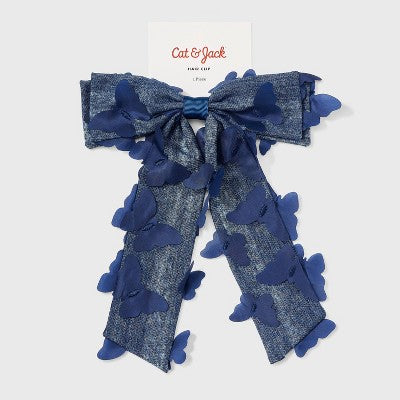 Girls' 3D Butterfly Bow Hair Clip - Cat & Jack Navy Blue