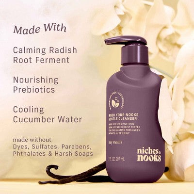 Niches & Nooks, Wash Your Nooks Gentle Cleanser - Airy Vanilla - 7 fl oz