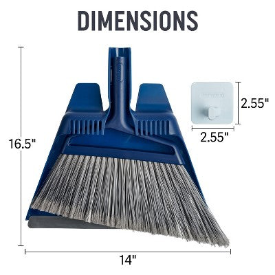 Casabella Click Clean and Organize Angle Broom Head with Dust Pan and Hook