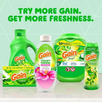 Gain Rinse + Renew Fabric Rinse - Hibiscus Hula - Rinse Out Odors - 48 fl oz
