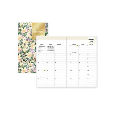 Blue Sky Day Designer 2026-2027 Monthly Planning Calendar 3.625"x6.125" Marjorie Floral Clear