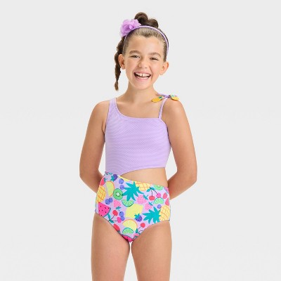 Girls' Tropical Smoothie Fruit Printed Swimsuit Cat&Jack XL Plus