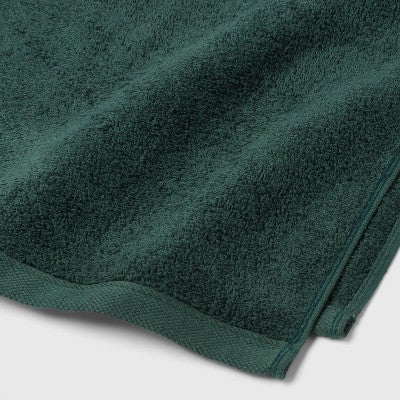 4pk Antimicrobial Assorted Bath and Hand Towel Set Dark Green - Room Essentials: Cotton Dobby Weave, Midweight GSM