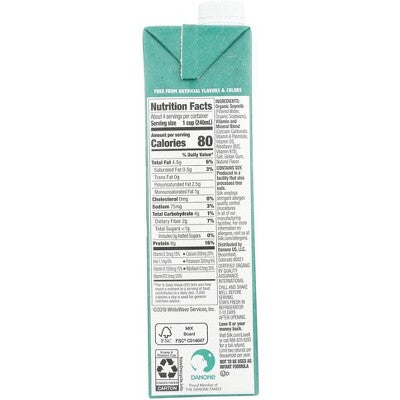 Silk Organic Unsweetened Soymilk - Case of 6/32 oz