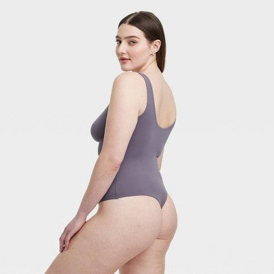 Women's Luxe 4-Way Stretch Tank Bodysuit - Auden Mauve Gray L