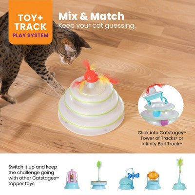 Catstages Tower of Tracks and Spinning Catnip Cat Interactive Toy: 9-Inch Height, 0.75 lb Weight