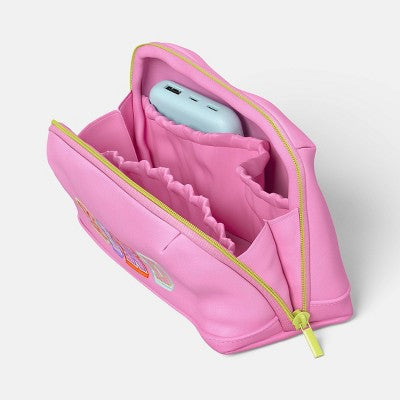 Tech Pouch - heyday Candy Pink Word Embroidery: Solid Accessory Case