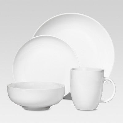 16pc Porcelain Coupe Dinnerware Set White - Threshold (LOCAL PICKUP ONLY)