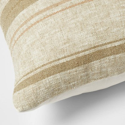 Euro Traditional Woven Stripe Decorative Throw Pillow Green - Threshold