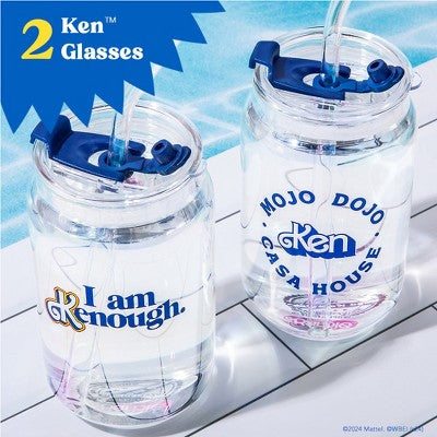 Barbie x Dragon Glassware 16 oz I'm Just Ken Drinking Glasses Set of 2