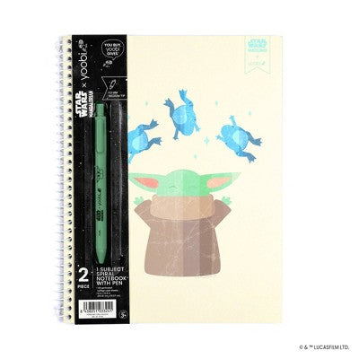 Yoobi 1 Subject Notebooks 8"x10.5" College Ruled with Pen Grogu Frog Force