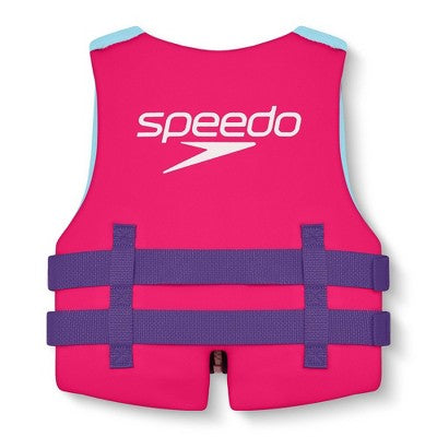 Speedo Junior Kids' Life Jacket Vest - Wave/Punch Pink Youth Jacket (Size by Weight)