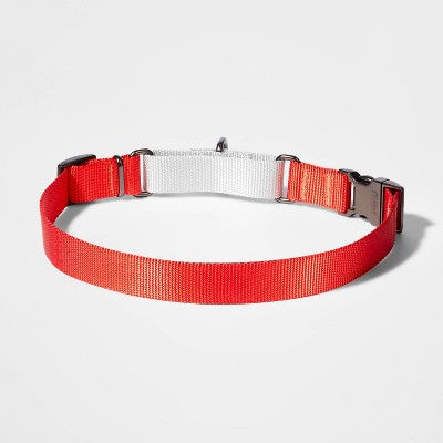 Martingale with Buckle Dog Collar - Tomato/Silver - L - Boots & Barkley