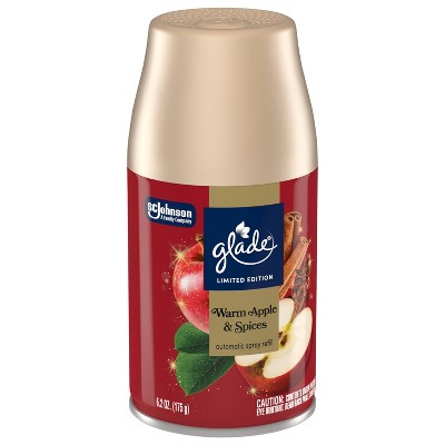 Glade Automatic Air Freshener Room Spray Holiday Scent Refill - Warm Apple & Spices - 6.2 oz