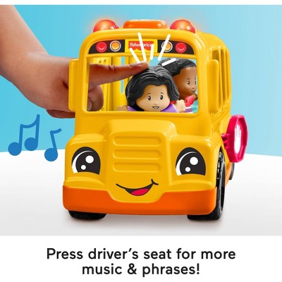 Fisher-Price Little People School Bus Musical Toddler Toy Vehicle with 2 Figures