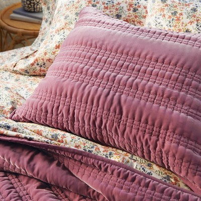 Standard Lofty Velvet Quilt Sham Purple - Threshold: OEKO-TEX Certified, Machine Washable, Polyester Backing