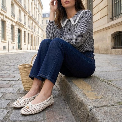 Womens CUSHIONAIRE Witty Hand Woven Ballet Flats  IVORY 9.5
