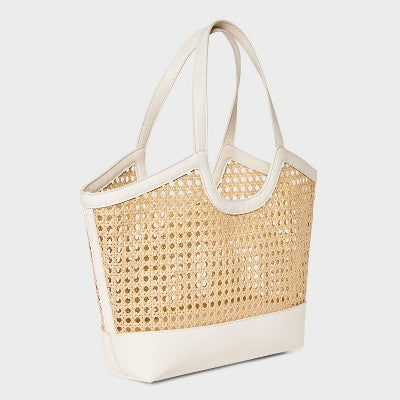 Straw Caning Tote Bag - A New Day Natural
