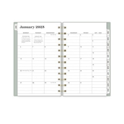 The Everygirl Planner 2025 Weekly/Monthly Planner 6.3"x4.33" Wirebound Solid Soft Sage: Adult Stationery, Calendar, Tabs