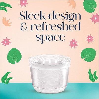 Glade 3 Wick Spring Scented Glass Jar Candles - Lush Greens & Water Lotus - 6.8oz: Indoor, Glass Container, 30 Hours Burn Time