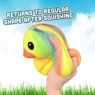 Sunny Days Jumbo Squeezy Ducks - Tie Dye Yellow