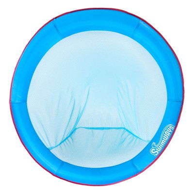 SwimWays Spring Float Papasan Inflatable Pool Lounger with Hyper-Flate Valve - Aqua: 1 Person Capacity