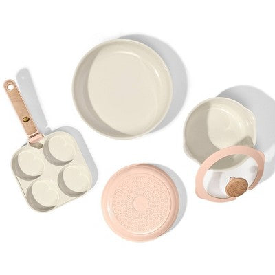Carote 6pc Ceramic Nonstick Detachable Cookware Set Pink