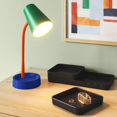3pc Stackable Melamine Decorative Trays Black - Room Essentials