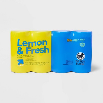Lemon and Fresh All Purpose Disinfecting Wipes - 75ct/4pk - up&up