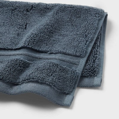 4pk Spa Plush Washcloth Set Slate Blue - Threshold