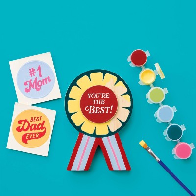 Father's Day Craft Wood Ribbon Painting Activity Kit - Mondo Llama