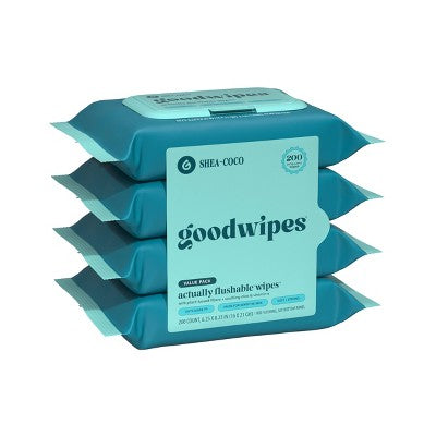 Goodwipes Flushable Personal Wipes - Shea-Coco - 50ct/4pk
