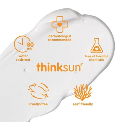 thinkbaby Clear Sunscreen for Sensitive Skin with Non-Nano Zinc Oxide, UVA/UVB Protection - Water Resistant - SPF 50 - 3 fl oz