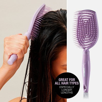Conair Scalp Care Flexi Head Paddle Detangling Hair Brush - All Hair - Purple