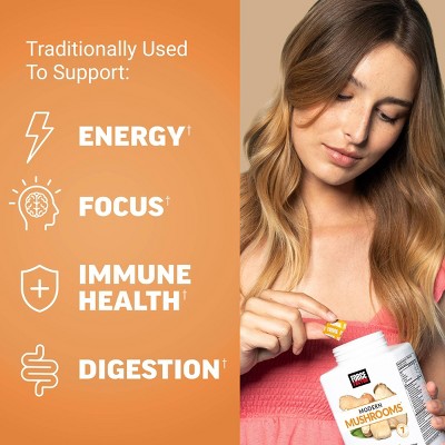 Force Factor Modern Mushrooms Vegan Soft Chews - Cinnamon Roll - 60ct