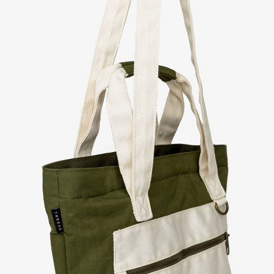 Thread Wallets Collapsible Utility Tote Bag - Dark Green/Cream