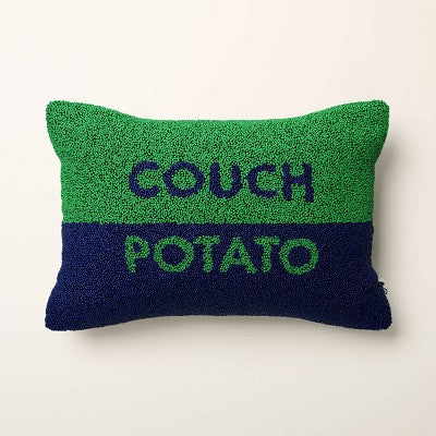 18"x12" Couch Potato Beaded Colorblock Rectangle Lumbar Throw Pillow Green/Navy - kate spade new york x Target