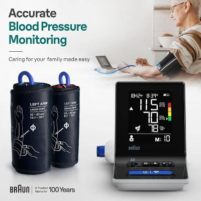 Braun ExactFit 3 Upper Arm Blood Pressure Monitor For Home Use - 2 Cuff Sizes