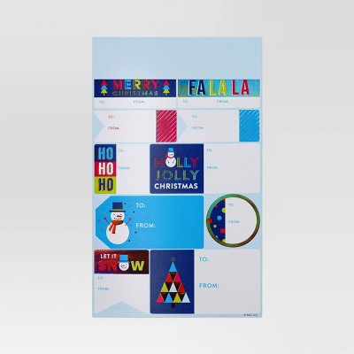 50ct Peel and Stick Christmas Gift Tag Icy Blue - Wondershop