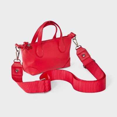 Girls' Mini Satchel Crossbody Bag - art class Red