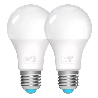 Brilli 2pk A19 60W Charge Up Energy-Boosting Dimmable LED Light Bulbs White