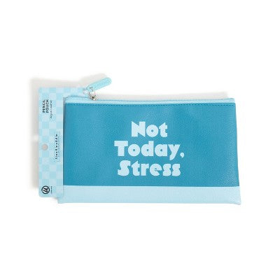 U Brands 9"x5" Printed Faux Leather Pouch Blue