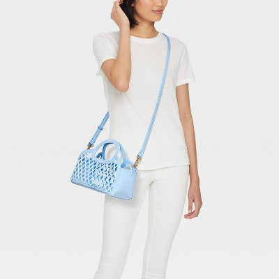 Jelly Mini Cage Tote Crossbody Bag - A New Day Blue
