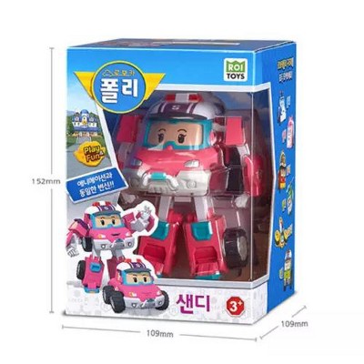 Robocar Poli 4" Transforming Robot - Sandy | Emergency Rescue Vehicle Action Figures | Kids Educational Pretend Play Toy