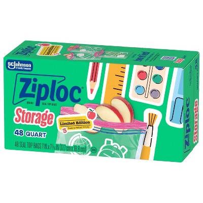Ziploc Quart Food Storage Bags - 48 ct - Target Exclusive Back to School Designs