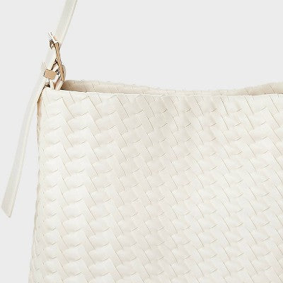 Woven Bucket Bag - A New Day White